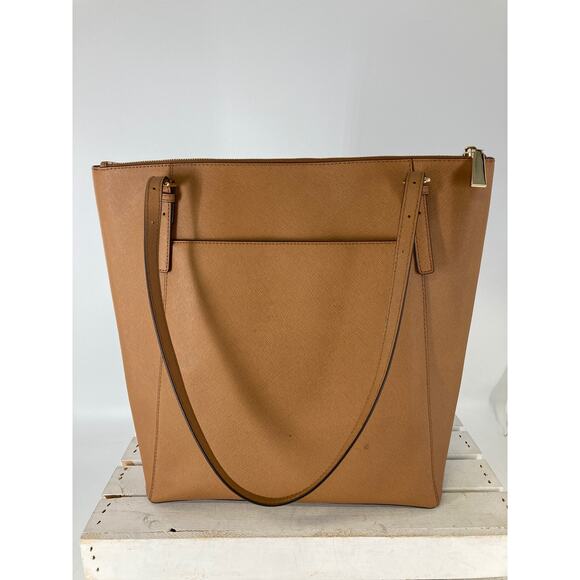 MICHAEL KORS, LARGE BROWN SAFFIANO LEATHER SHOULDER BAG - Picture 3 of 12